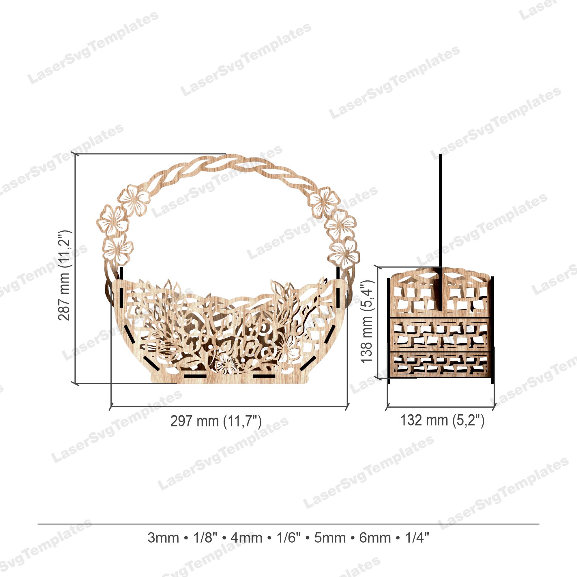 Easter Egg Holder Basket Laser Cut Svg File Glowforge Decorative Easter ...