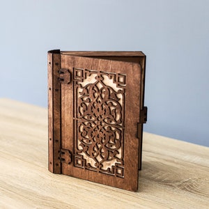 Caja de libros de madera corte láser archivo svg 3 tamaños Glowforge caja de libros cnc plantilla vectorial svg cricut Box dxf cut plan descarga digital