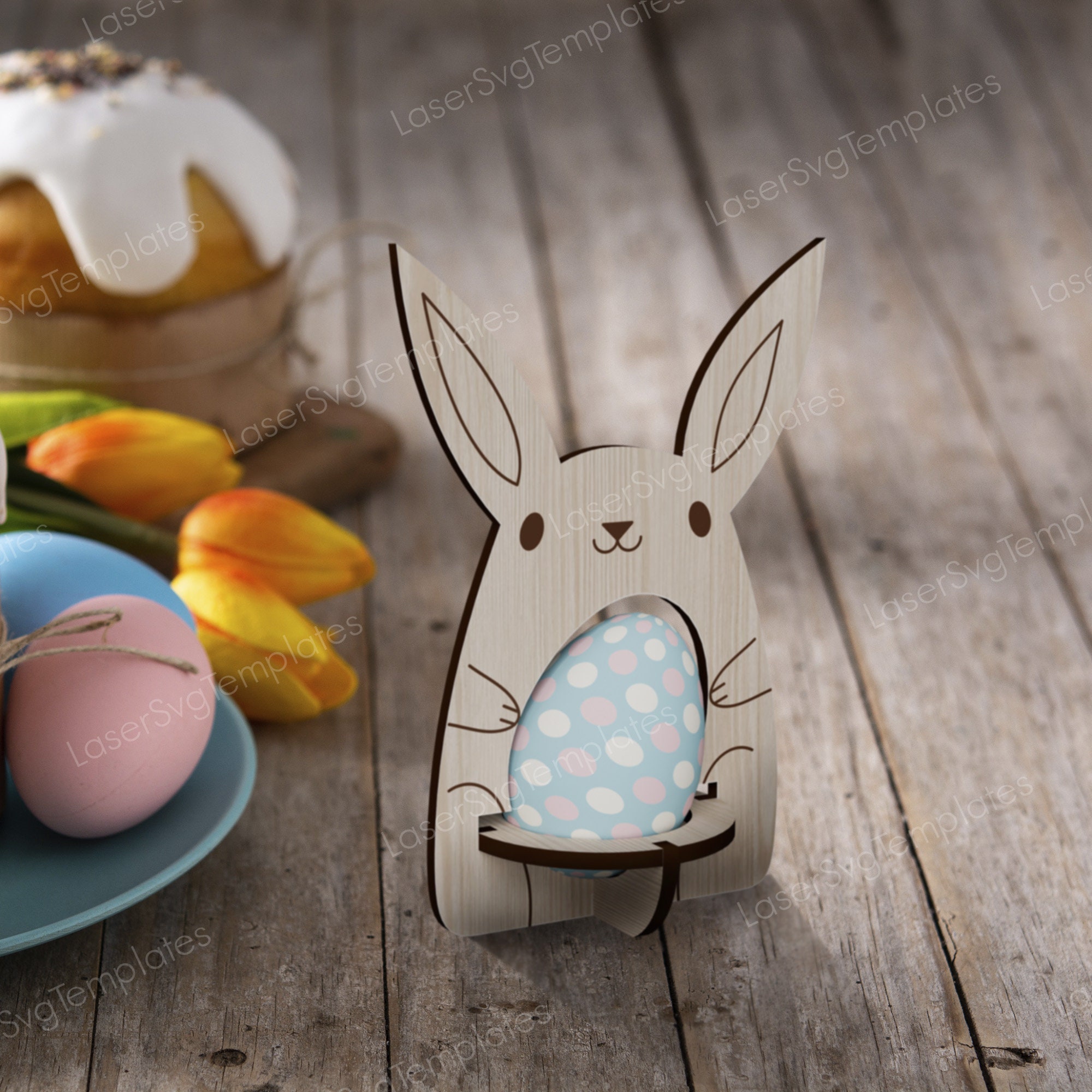 Easter Bunny Egg Holder Laser Cut Svg File Glowforge Egg Holder Stand ...
