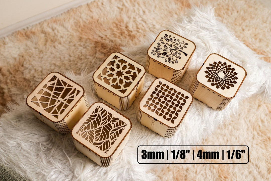 Laser Cut Wooden Gift Box Bundle Svg File Glowforge Decorative Wedding ...