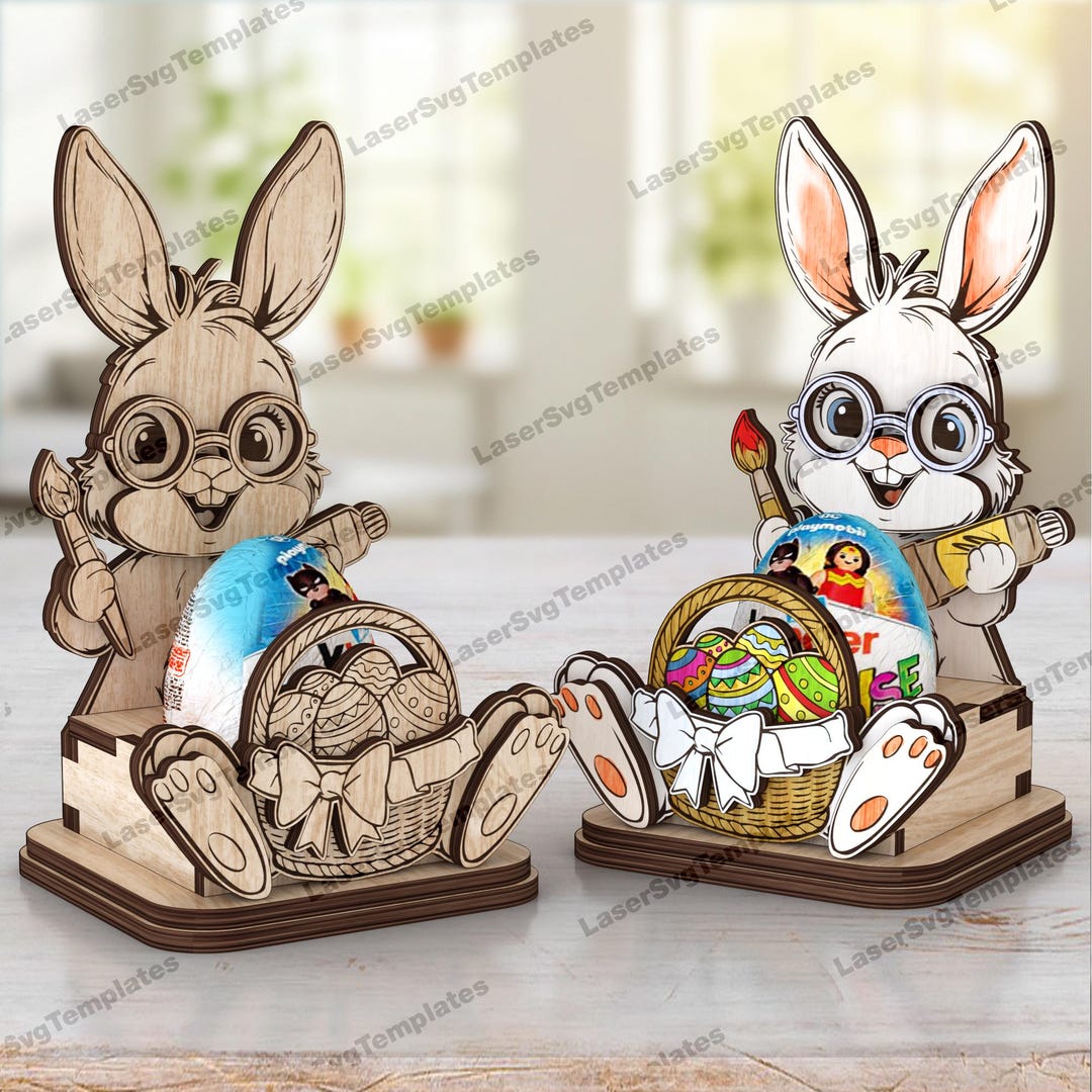 Easter Bunny Egg Holder Laser Cut Svg File Glowforge Egg Holder Stand ...