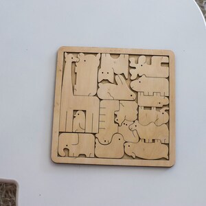 4 Educational Kids Animal Puzzle Svg Laser Cut Montessori Fruits Board ...