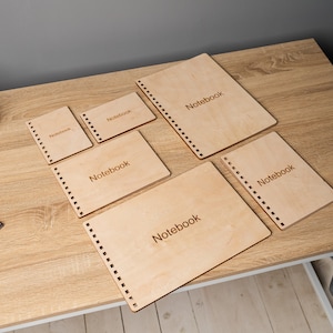Szablon svg okładki spiralnego notatnika wycinanego laserowo Glowforge okładka książki svg cricut Notebook dxf cnc wzór wektorowy svg cyfrowe pobieranie