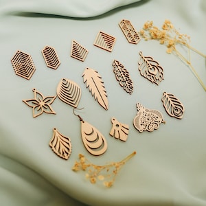 Glowforge boucles d’oreilles bundle svg cricut Fichiers découpés au laser earings set svg vector cnc templates Earings dxf cut plan Téléchargement numérique