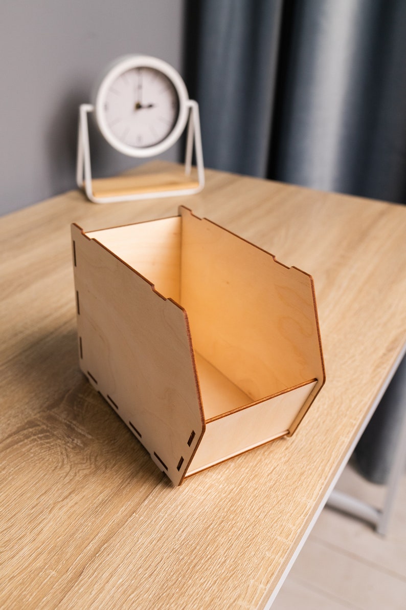 Laser Cut Wooden Storage Bins Drawers Box Svg Template Etsy