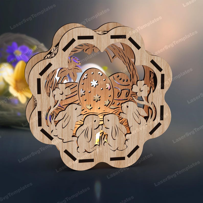 Laser Cut Easter Bunny Candle Holder Svg File Glowforge Easter Table ...
