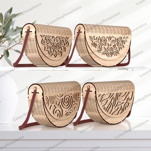 Holz Clutch Tasche 4 Bündel Laserschnitt svg Datei Glowforge Handtasche svg cricut Clutch cnc Vektor Vorlage Handtasche dxf digitaler download