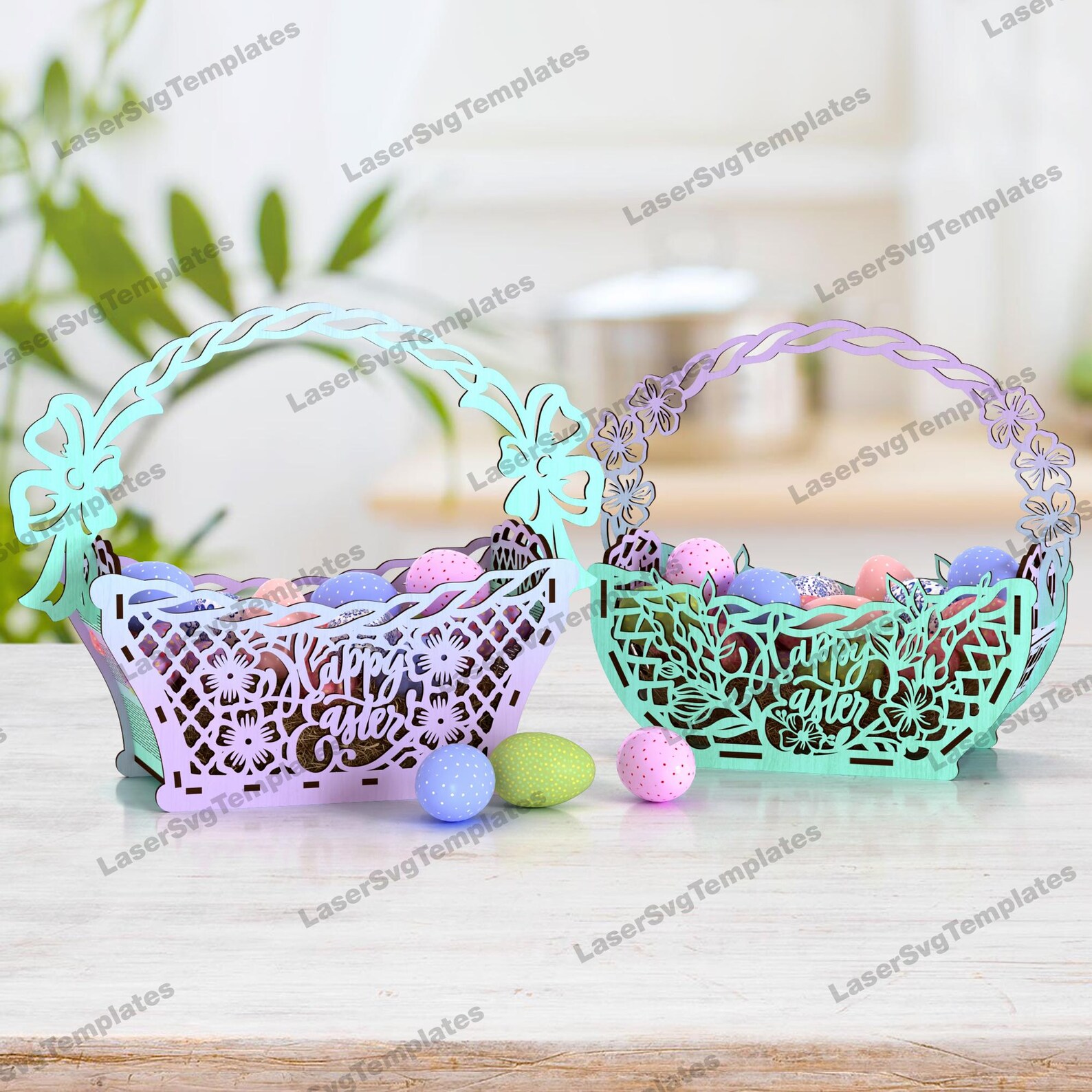 Easter Egg Holder Basket 2 Bundle Laser Cut Svg File Glowforge ...