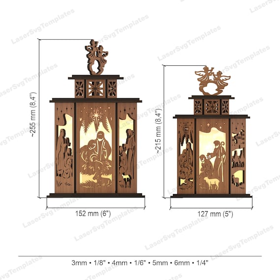 キリスト降誕の飾り ナイトランプ レーザーカット svg ファイル