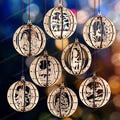 3D Christmas tree ball ornaments 8 bundle laser cut svg file Glowforge Christmas bauble ornaments tree decor svg Nativity ornaments dxf cnc