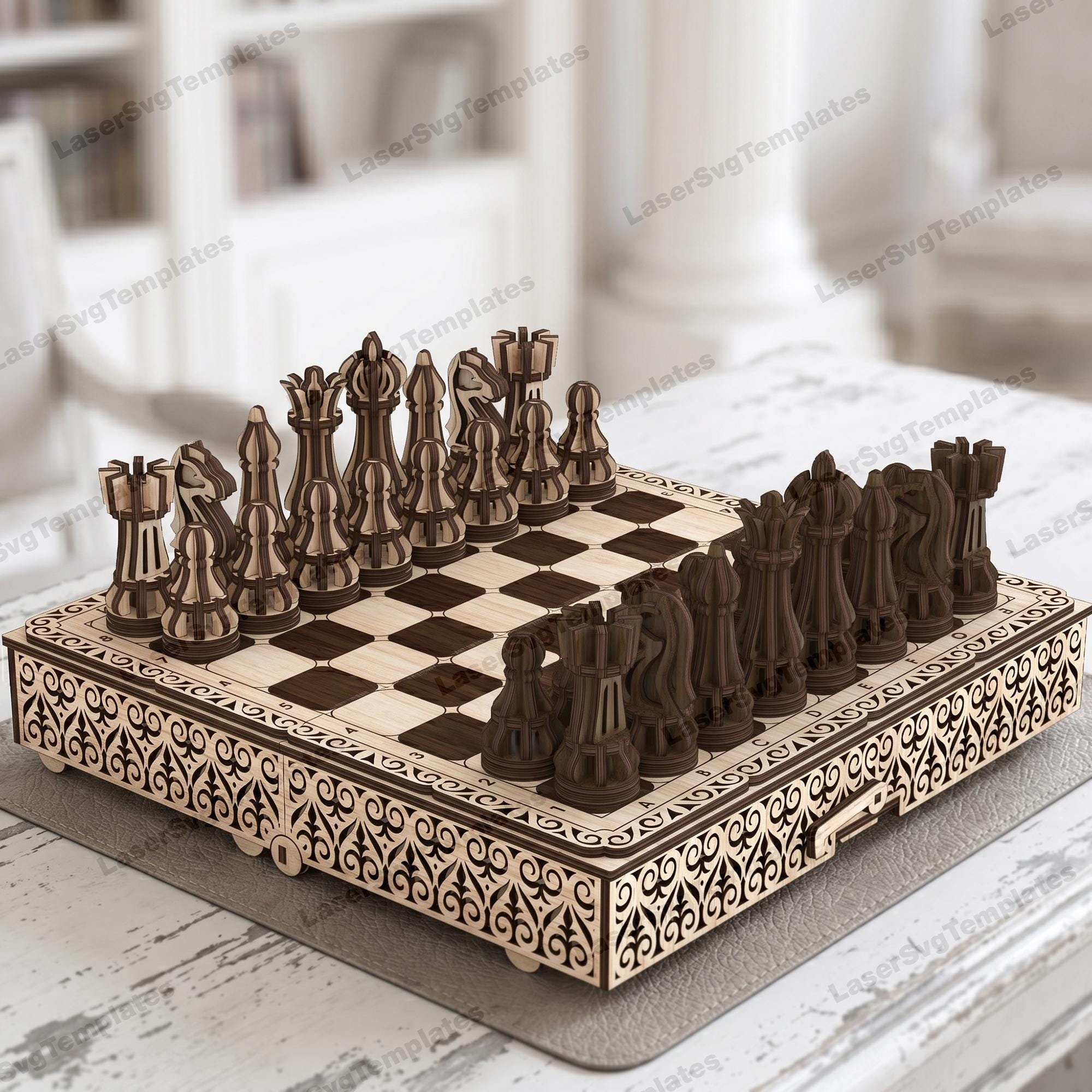 Wooden chess board - Etsy 日本