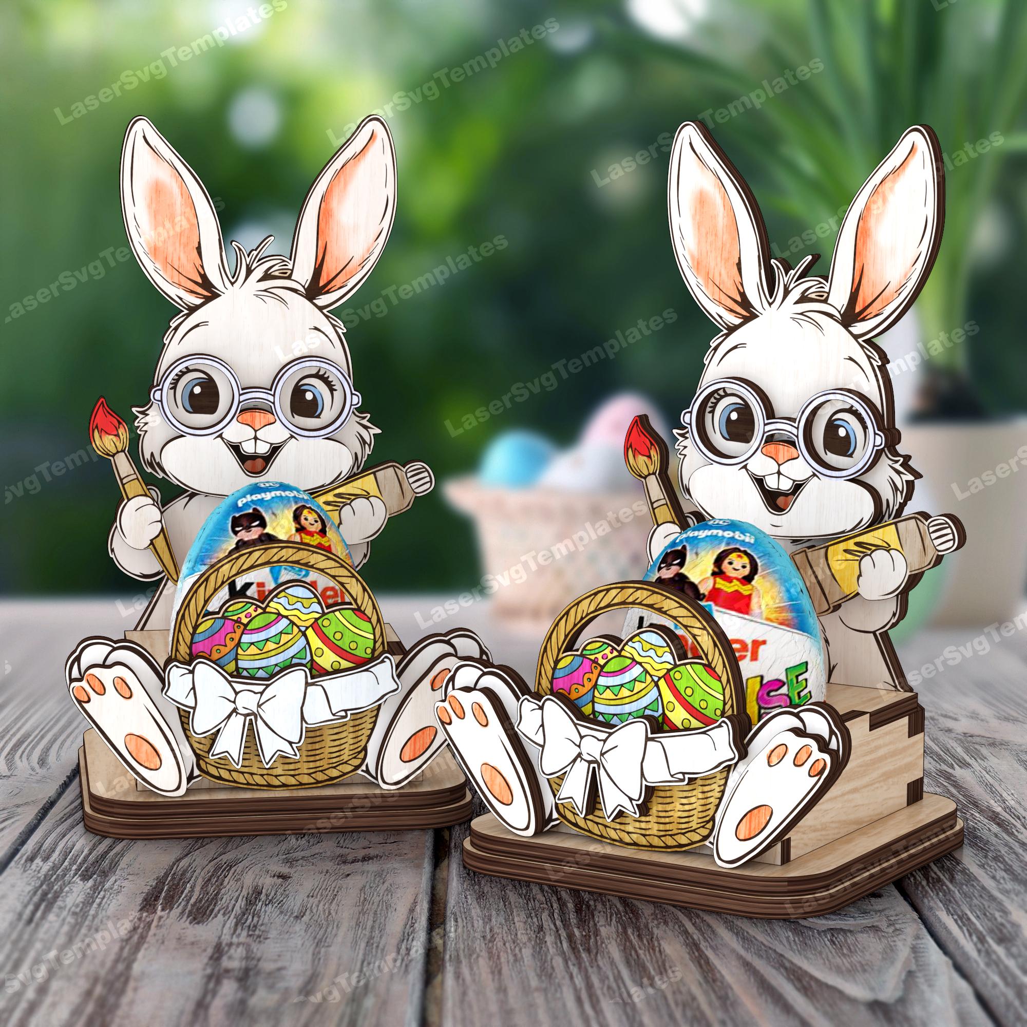 Easter Bunny Egg Holder Laser Cut Svg File Glowforge Egg Holder Stand ...