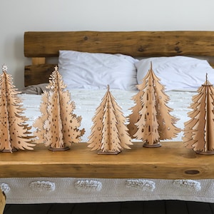 In piedi albero di Natale fascio file tagliati al laser modello in formato SVG Glowforge albero di Natale in formato SVG cricut albero di Natale arredamento dxf vettoriale cnc patern
