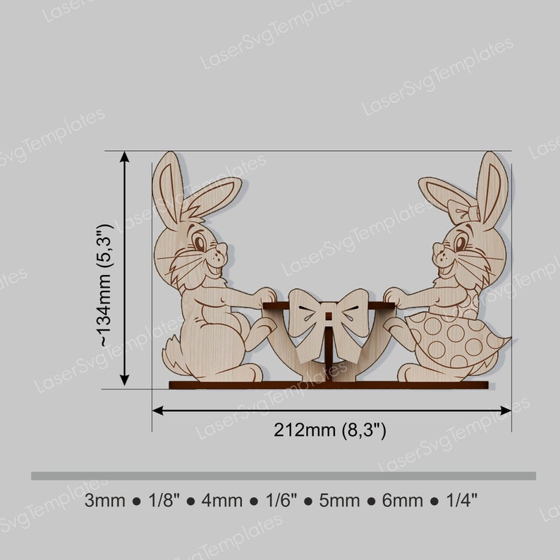 Laser Cut Easter Bunny Egg Holder Svg File Glowforge Egg Holder Stand ...