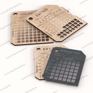 Engrave cutting test laser cut svg file Glowforge engraving material test svg Laser engraving test dxf template