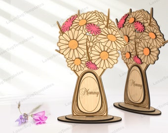 Multilayer Floral Ball Vase Laser Cut SVG Standing Mommy Table Decor