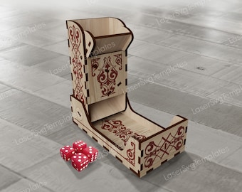 Laser Cut Folding Dice Tower SVG Template Tabletop Game Tray