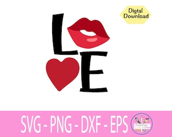 XOXO Love Lips Heart, Be My Valentine Svg, Happy Valentine Svg, Funny Valentine Svg, Valentine Quote, i love you svg, Cute Love svg PNG DXF