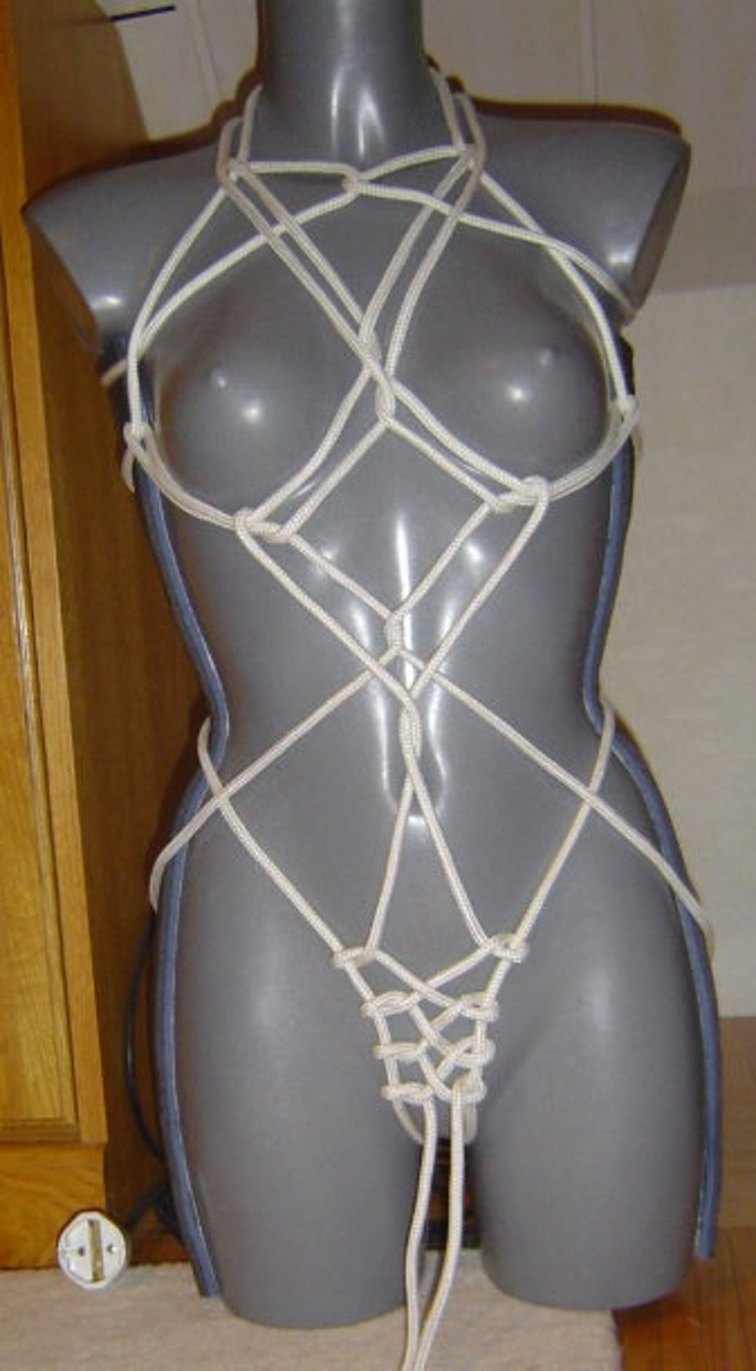 Harness in White Rope Bondage Set BDSM Rope Bondage