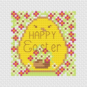 Happy Easter cross stitch digital pattern PDF - Digital chart - PDF File instant download