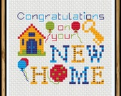 New Home Cross Stitch Pattern - Housewarming Gift (Digital Download)