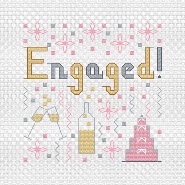 Engaged Cross Stitch Etsy