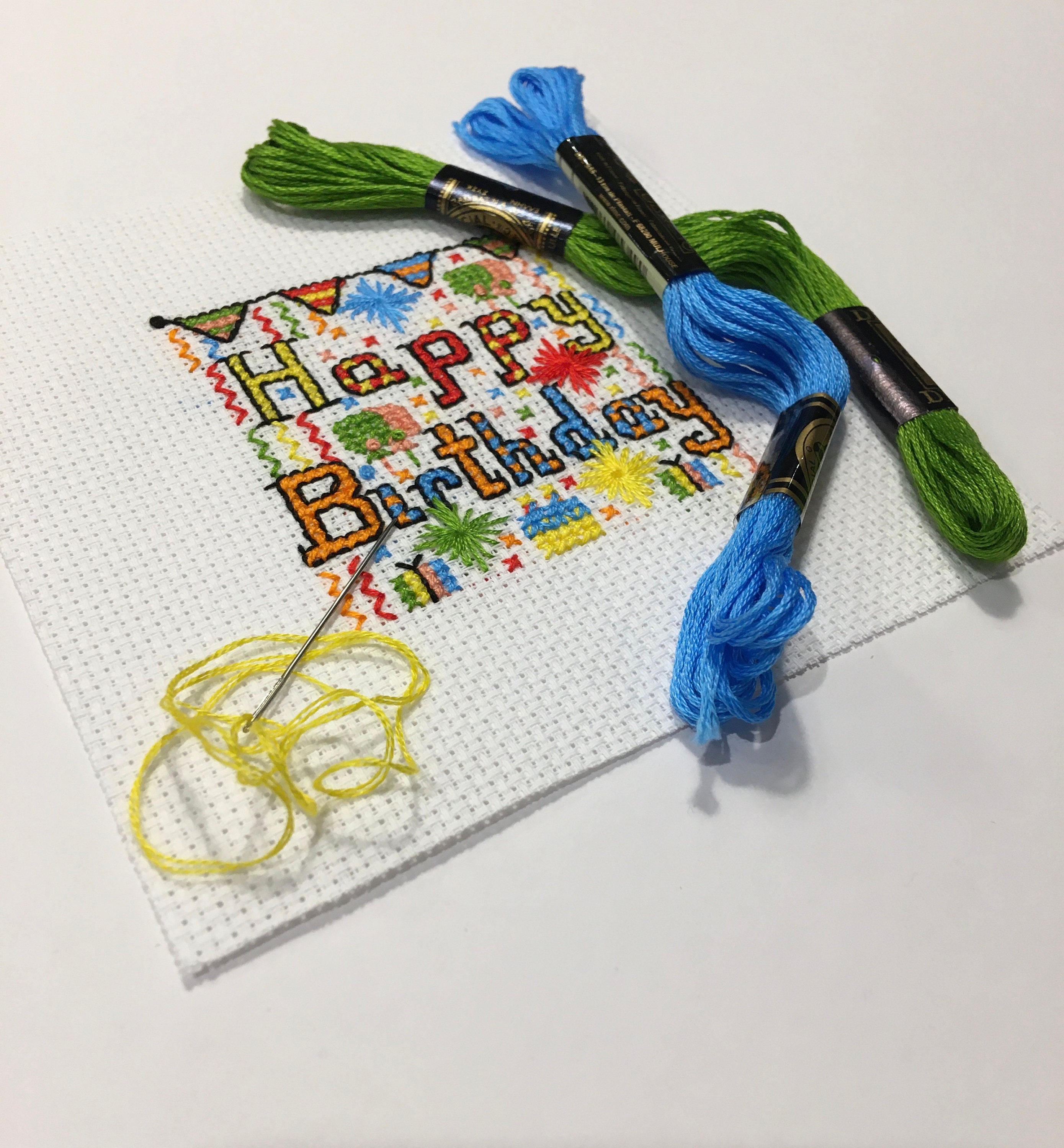 Happy Birthday Cross Stitch, Digital Pattern PDF - Digital Chart - PDF ...