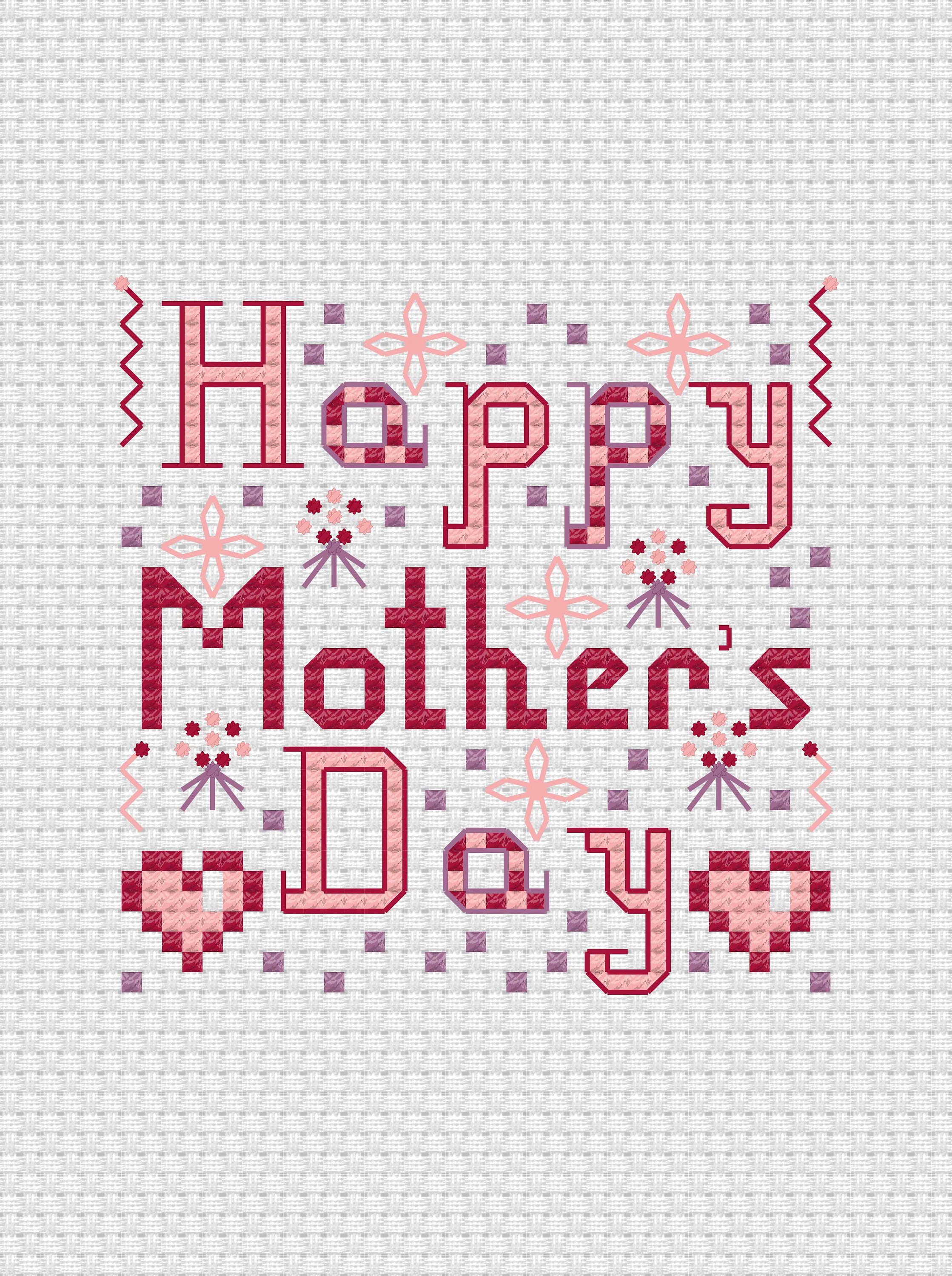 Happy Mother's Day Cross Stitch Digital Pattern PDF Digital Chart