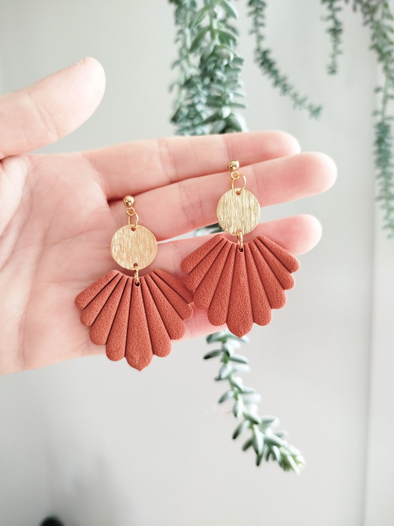 Customizable Eugénie earrings Terracotta