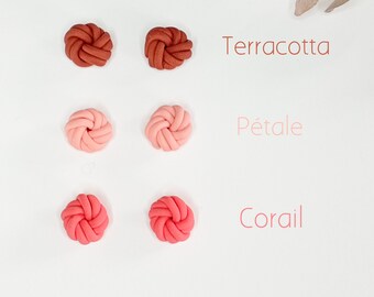 Boucles d'oreilles faites main "tricot" : une paire, couleur au choix