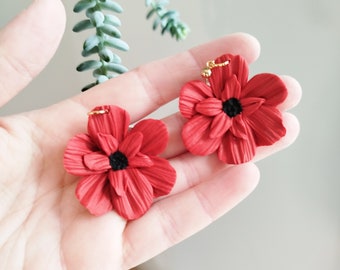 Boucles d'oreilles fleurs Hortense faites main