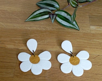 Boucles d'oreilles marguerites faites main