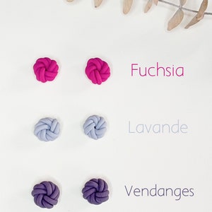 Boucles d'oreilles faites main tricot : une paire, couleur au choix image 1