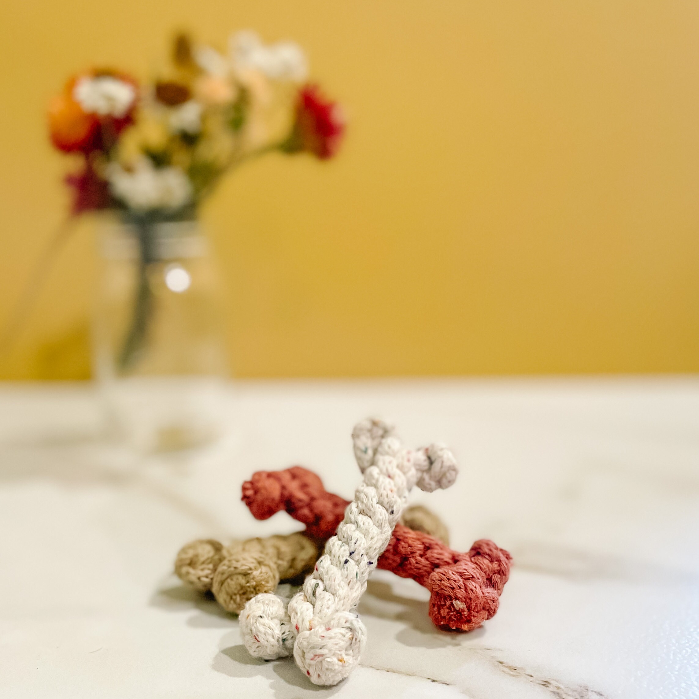 BOHO Handmade Recycled Macrame Dog Bone Chew Toy Birthday Etsy