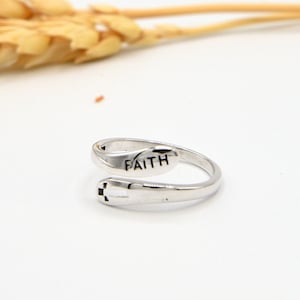 Faith Cross Purity Ring for Girls * Sterling Silver Cross Ring for Women * Promise Ring for Her * Christian Faith Jewelry * Gift for Teens