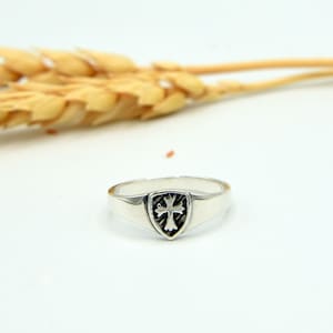 Shield of Faith Cross Ring for Men * Sterling Silver * Christian Gifts * Armor of God Inspired Jewelry * For Him