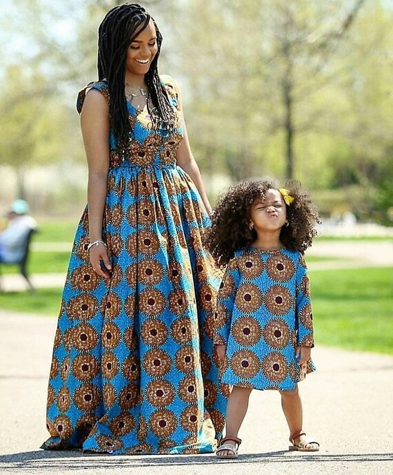 African pleated ankara maxi gown for mother with A-shaped gown | Etsy