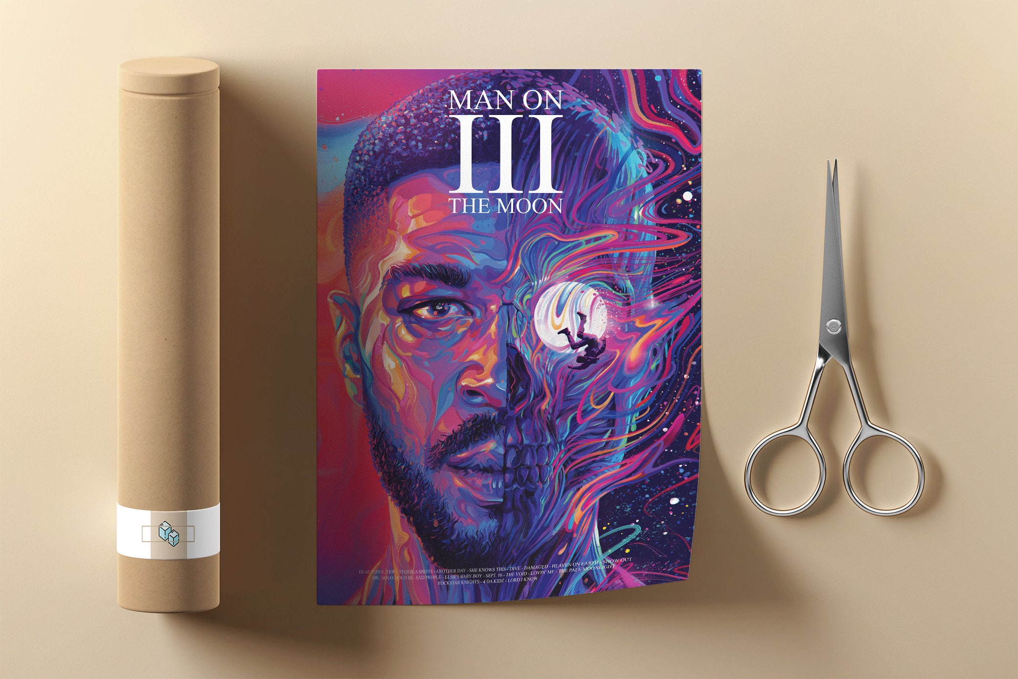 Kid Cudi Man On The Moon III Album Cover Poster / Etsy