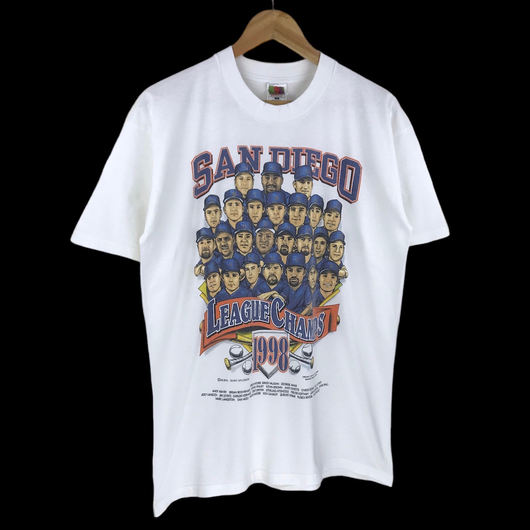 Vintage T-shirt San Diego Padres 1998 Sz XL MLB League Champs 