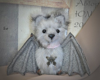 Murciélago gótico de peluche, muñeca artística espeluznante hecha a mano, RatBerry