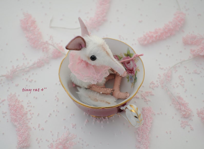 Tiny White Rat BJD Doll: Poseable Miniature Toy by Ratberry - Etsy