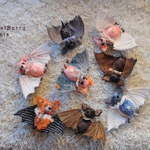 CUSTOM BATS. Halloween bat, stuffed plush bat toy by RatBerry, cute plushie bat, Halloween gift