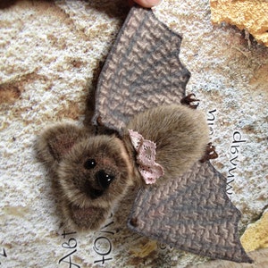 Halloween bat, stuffed plush bat toy by RatBerry, cute grey plushie bat, Halloween gift, grey fluffy bat