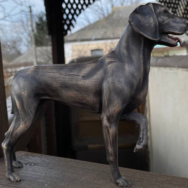 Weimaraner standbeeld, Weimaraner beeldje Hond houtsnijwerk Weimaraner sculptuur Duitse hond Weimaraner figuur Hond beeldje Hond standbeeld Hond geschenken