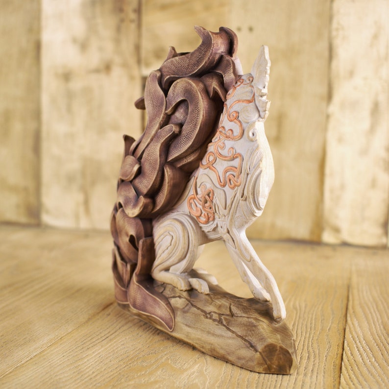 Kitsune Fox Kitsune Statue Kitsune Figure Artistic Fox Etsy