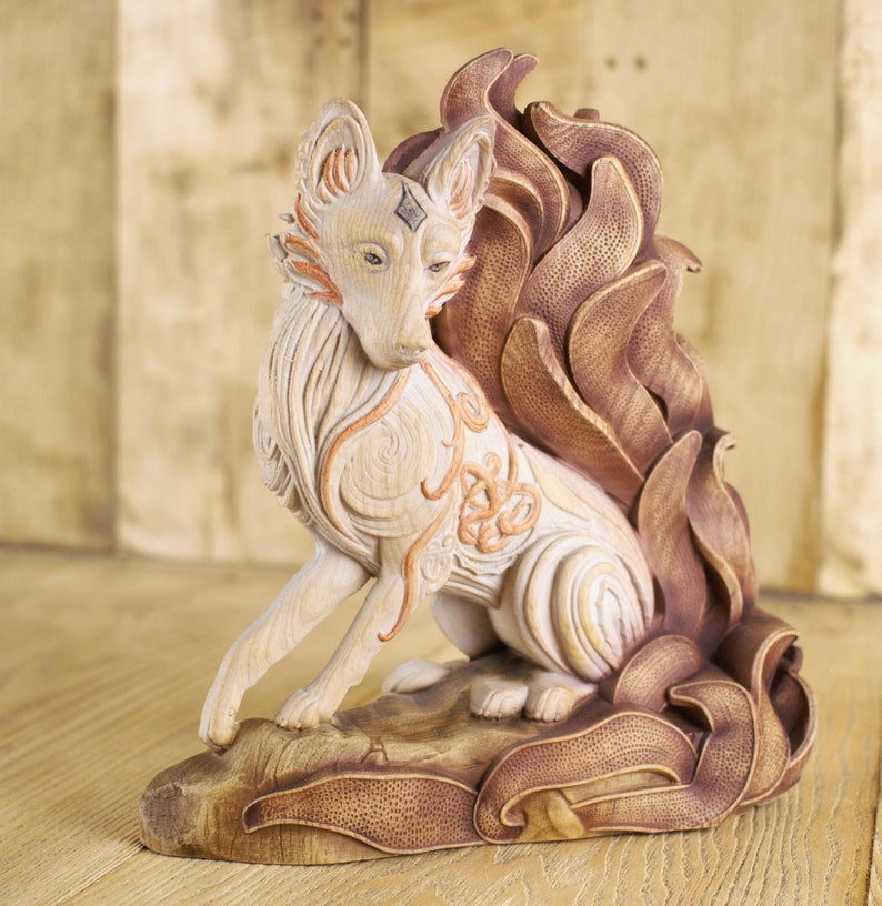 Kitsune Fox Kitsune Statue Kitsune Figure Artistic Fox Etsy