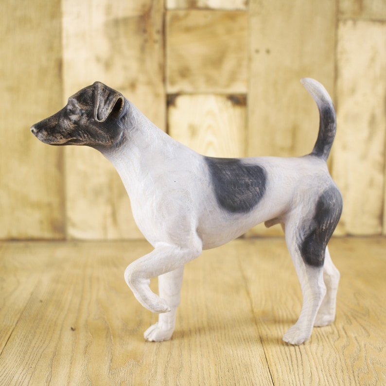 Smooth Fox Terrier Figurine, Dog Statue Dog Figurine Wooden Animals