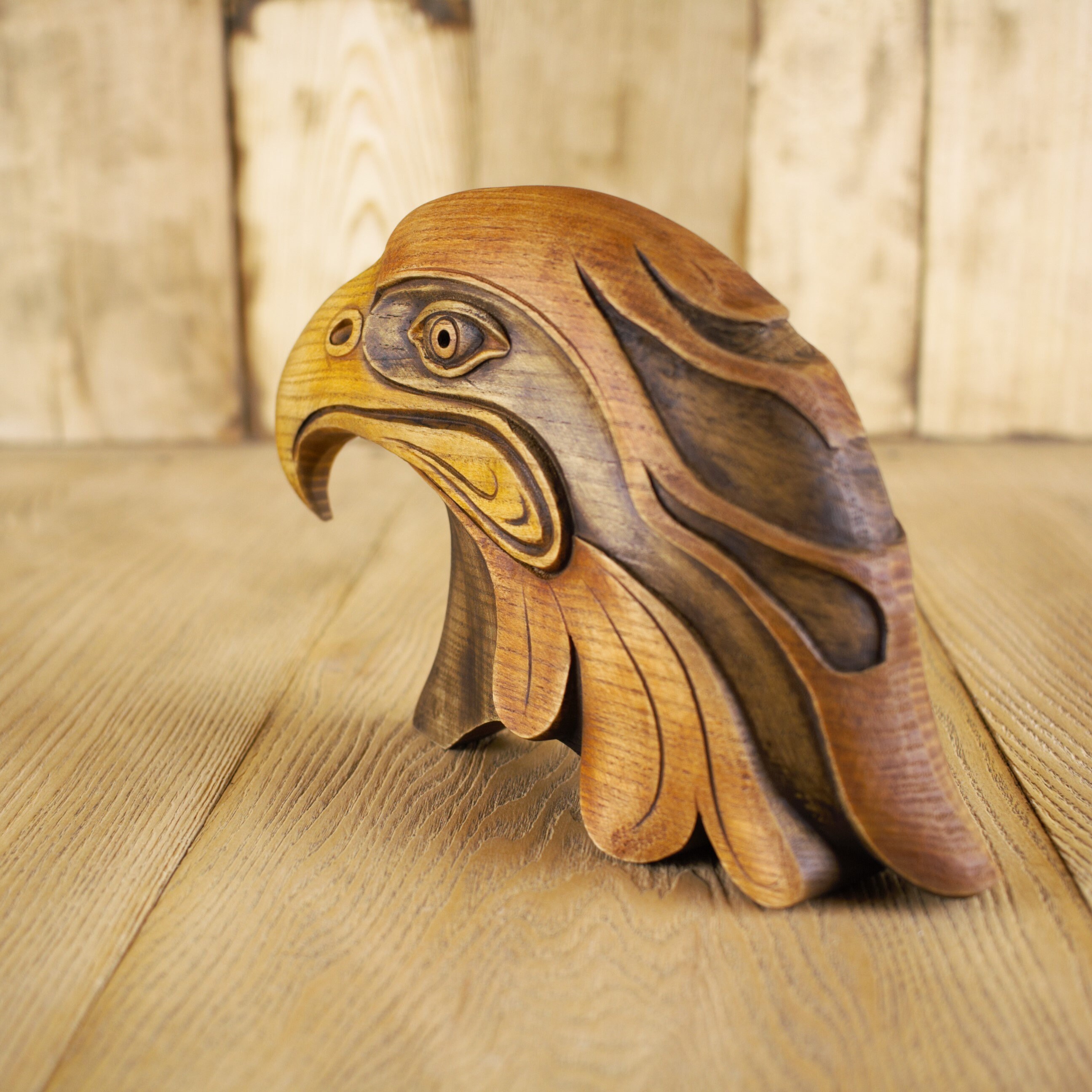 Handcrafted Eagle Head Wooden Eagle Sculpture Eagle Collectible Carved ...