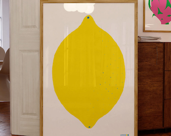 Lemon Art Print: Modern Kitchen Wall Decor (Digital Download)
