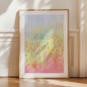 Abstract Floral Art Print: Modern Oil Pastel Painting (Digital Download)